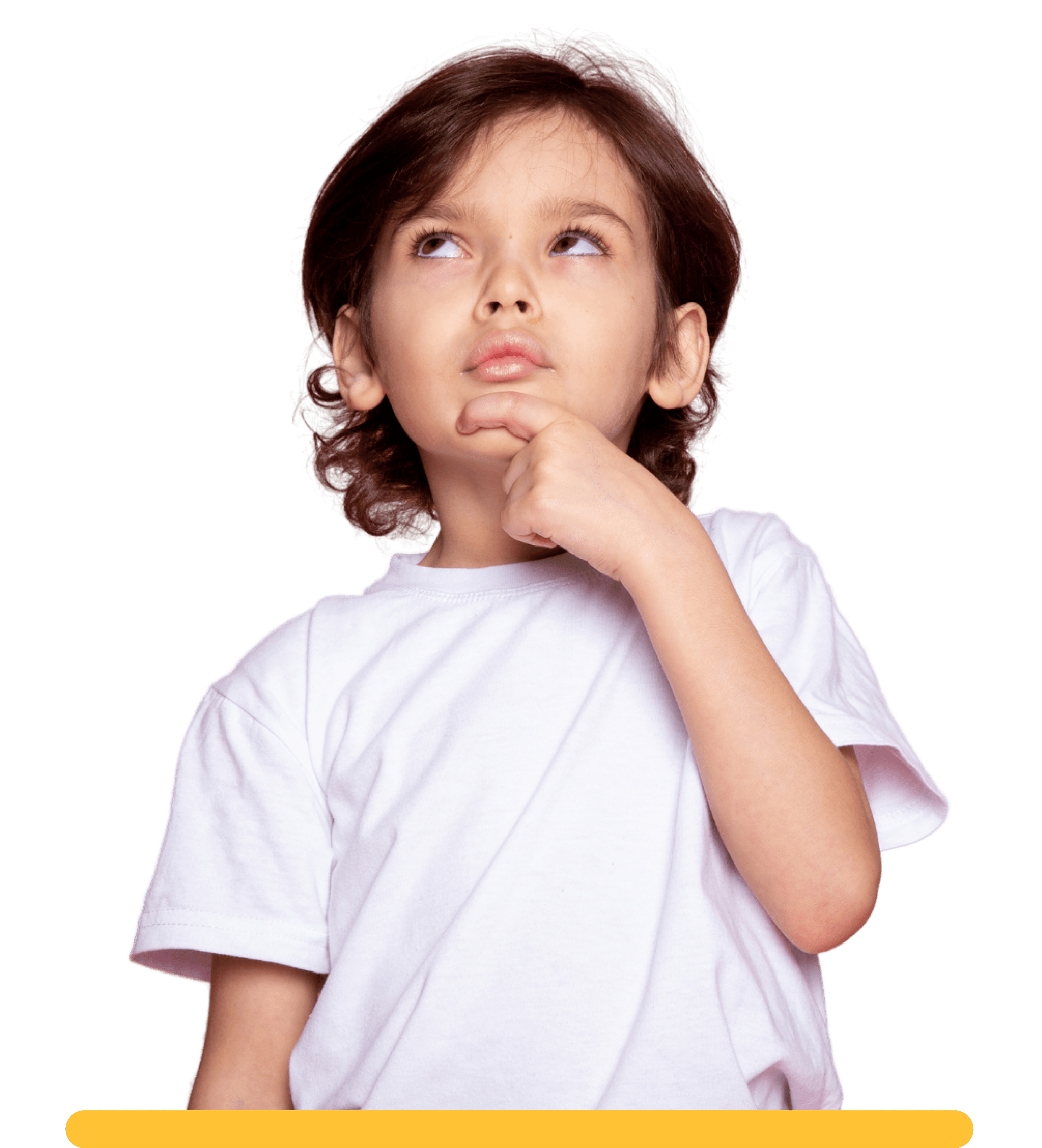 Niña pensando en preguntas frecuentes